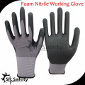 SRSAFETY guante de seguridad recubierto de nitrilo negro tricotado 15G